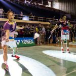 Peter Gade and Taufik Hidayat play men’s doubles