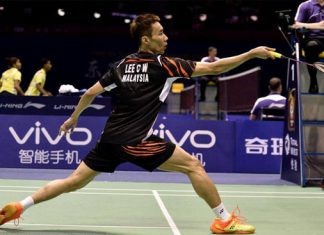 Lee Chong Wei always very calm on the badminton court.