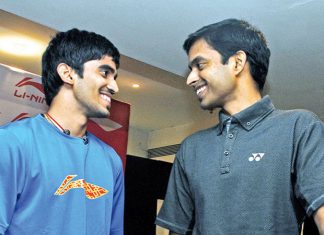 Kidambi Srikanth (left) with coach Pullela Gopichand