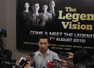 Taufik Hidayat speaks to media on Tuesday about "The Legends’ Vision".