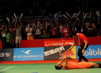 Chen Long was 'crazy with joy' following his World Championships victory. (photo: Reuters)