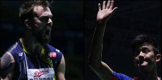 Both Jan Jorgensen (left) and Chen Long are probably the two best men's singles players this year.