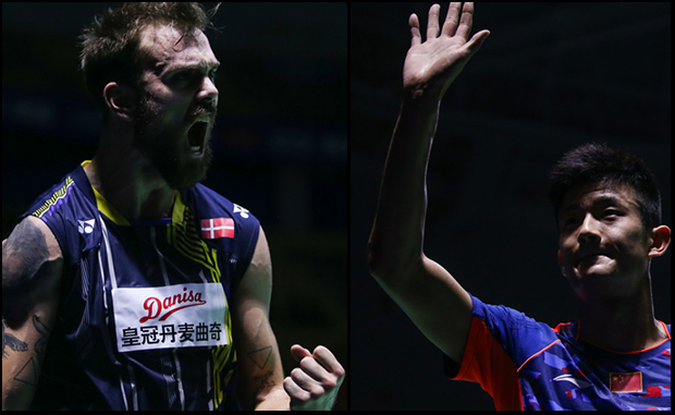 Both Jan Jorgensen (left) and Chen Long are probably the two best men's singles players this year. Both Jan Jorgensen (left) and Chen Long are probably the two best men's singles players this year.