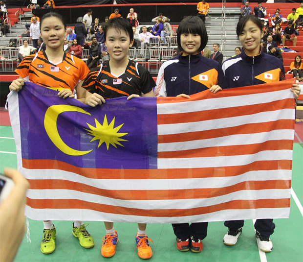 Goh Jin Wei, Lee Ying Ying, Moe Araki, and Natsuki Nidaira (from left).