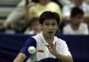 Indra Wijaya represents Singapore during the 2001 Asia Cup Badminton Championship at the Singapore Indoor Stadium.