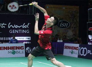 Lee Chong Wei meets Iskandar Zulkarnain Zainuddin for the first time in Purple League. (photo: Purple League)
