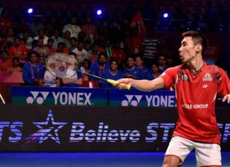 Lee Chong Wei gets his first win in India's Premier Badminton League on Saturday. (photo: PTI)