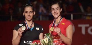 Saina Nehwal (left) and Carolina Marin make a great rivalry in women's singles.