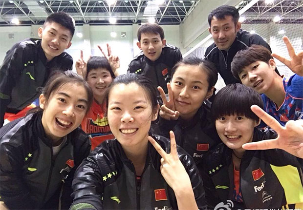 Li Xueru, Wang Yihan, Wang Shixian - China. (photo: Li Xuerui Weibo)