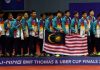 Malaysia finished runner-up after a 2-3 loss to Japan in the 2014 Thomas Cup final.