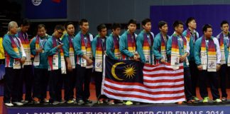 Malaysia finished runner-up after a 2-3 loss to Japan in the 2014 Thomas Cup final.