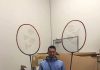 "Super Dan" and his "Super Big" badminton rackets. (photo: Yonex)