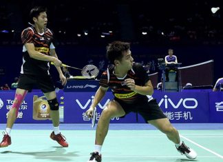 Goh V Shem/Tan Wee Kiong beats Mads Conrad-Petersen/Mads Pieler Kolding at the 2016 India Open in New Delhi. (photo: GettyImages)