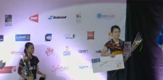 Goh Jin Wei on the podium at the Orleans International.