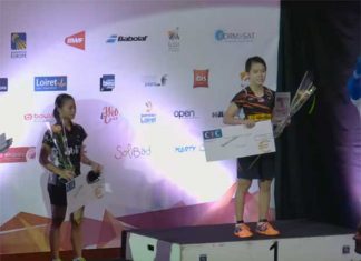 Goh Jin Wei on the podium at the Orleans International.