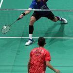 Jan O Jorgensen takes on Lin Dan at the 2016 Malaysia Open. (photo: GettyImages)
