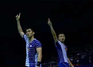 Fu Haifeng/Zhang Nan form a formidable first men's doubles pair for China. (photo: AFP)