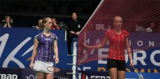 Laura Sarosi (in red) showed why badminton is one of the greatest sports on earth.