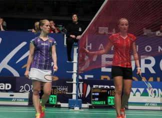 Laura Sarosi (in red) showed why badminton is one of the greatest sports on earth.