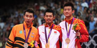 Lee Chong Wei, Lin Dan, and Chen Long (from left) are top 3 contenders for men's singles gold medal at the 2016 Olympic.