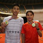 Chou Tien Chen and Tai Tzu Ying pose for pictures after the tournament. (photo: ltsports)
