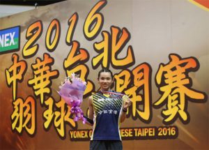 Tai Tzu-Ying with her Chinese Taipei Open gold medal. (photo: ltsports)