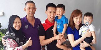 Lee Chong Wei and Misbun Sidek's family. (photo: Misbun Sidek's FB)