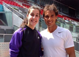 World No. 1 Carolina Marin and the greatest clay-court player in tennis history, Rafael Nadal. (photo: GettyImages)