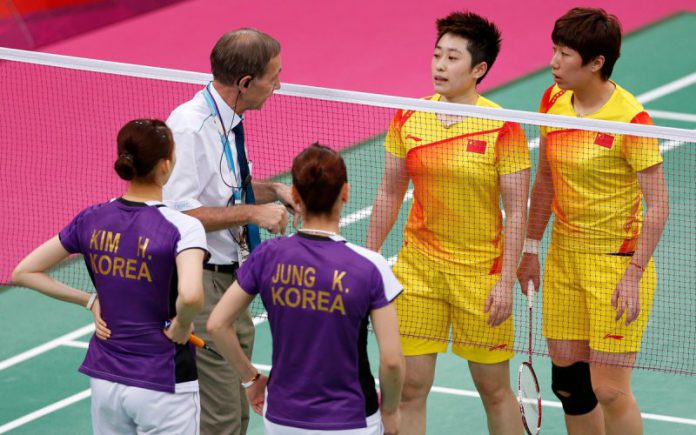 Badminton pairs expelled from London 2012 Olympics after match-fixing scandal Badminton pairs expelled from London 2012 Olympics after match-fixing scandal
