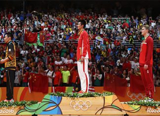 Lee Chong Wei, Chen Long, Viktor Axelson (from left). (photo: AFP)