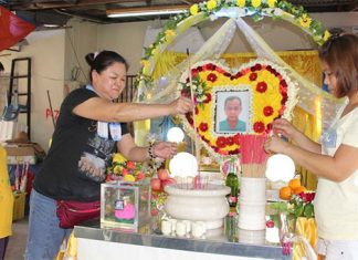 A funeral ceremony for the heart attack victim.