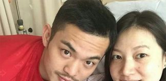 Congratulations to Lin Dan and Xingfang. (photo: Lin Dan's Weibo)
