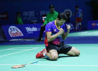Iskandar Zainuddin celebrates after his quarter-finals victory at the 2016 China Open. (photo: AP)