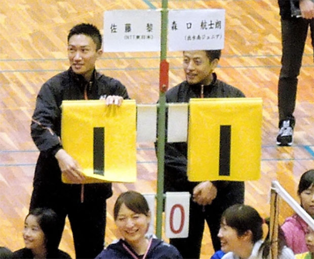 Kento Momota attends the Kumamoto earthquake charity event.
