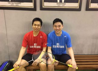 Hendra Setiawan and Tan Boon Heong pose for a photo together after their training in Jakarta. (photo: Tan Boon Heong's Facebook)