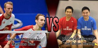 Mathias Boe/Carsten Mogensen beat Hendra Setiawan/Tan Boon Heong at 2017 Syed Modi.