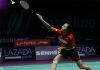 Wang Yihan loses her Purple League debut on Thursday. (photo: Purple League)