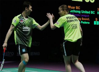 Christinna Pedersen/Yoo Yeon Seong are a solid mixed doubles pair for Puchong United BC. (photo: Purple League)