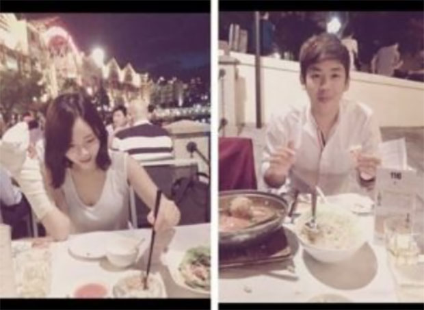 Lee Yong-Dae and his girl friend are having dinner together.
