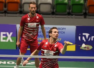 There's a lot to see Carsten Mogensen (back)/Mathias Boe play. (photo: Badminton Europe/Ben Phelan)
