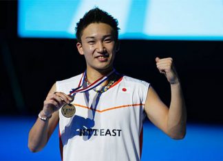 Kento Momota is a young and extremley bright badminton talent. (photo: AFP)