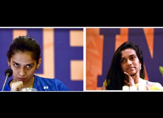 Saina Nehwal and P.V Sindhu face each other in the India Open quarter-finals. (photo: AFP)