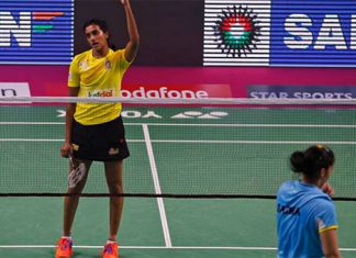 P.V Sindhu beats Saina Nehwal in the 2017 India Open quarter-finals. (photo: AP)