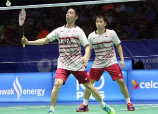 Kevin Sanjaya Sukamuljo/Marcus Fernaldi Gideon in brilliant form ahead of Malaysia Open final. (photo: AP)