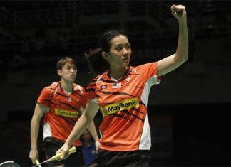 Tan Kian Meng/Lai Pei Jing are Malaysia's best hope in Singapore Open mixed doubles. (photo: AFP)
