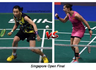 Tai Tzu-ying & Carolina Marin will take on each other again in Singapore Open final. (photo: AFP)