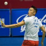 A backhand return from Lin Dan at the 2017 China Masters.