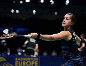 Carolina Marin wins the 2017 European Championships women's singles title. (photo: AFP)