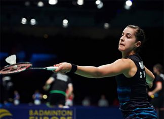 Carolina Marin wins the 2017 European Championships women's singles title. (photo: AFP)