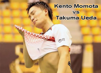 Kento Momota cries as he beats Takuma Ueda in the Japan Ranking Circuit final.